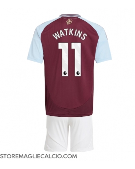 Aston Villa Ollie Watkins #11 Maglia Gara Casa Repliche 2024-25 Bambino Maniche Corte